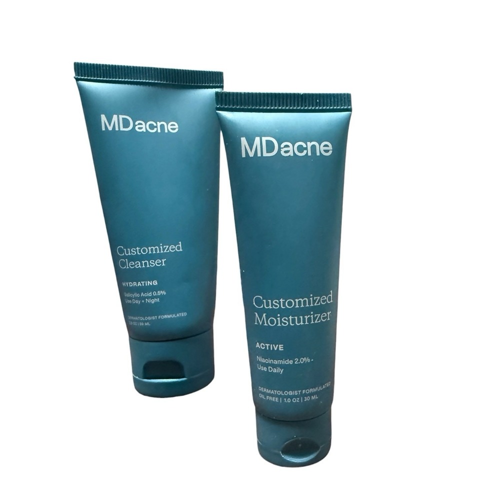 MDacne Hydrating Facial Cleanser & Moisturizer Salicylic Acid .5% Acne Treatment